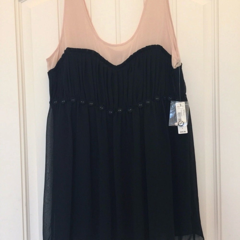 Mixit Pop Fashion Black/Nude Woman's Fancy Top Lg